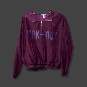 FOREVER21 Women's Sz L Lightweight PULLOVER Work-Out Jacket - No drawstrings -